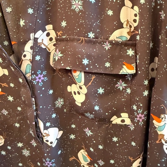 Torrid Disney Frozen Olaf 3/4 length Sleeve Blue Blouse Olaf Sz 1 - Picture 8 of 14